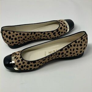 Anne Klein Leopard Print Flats with Black Toe